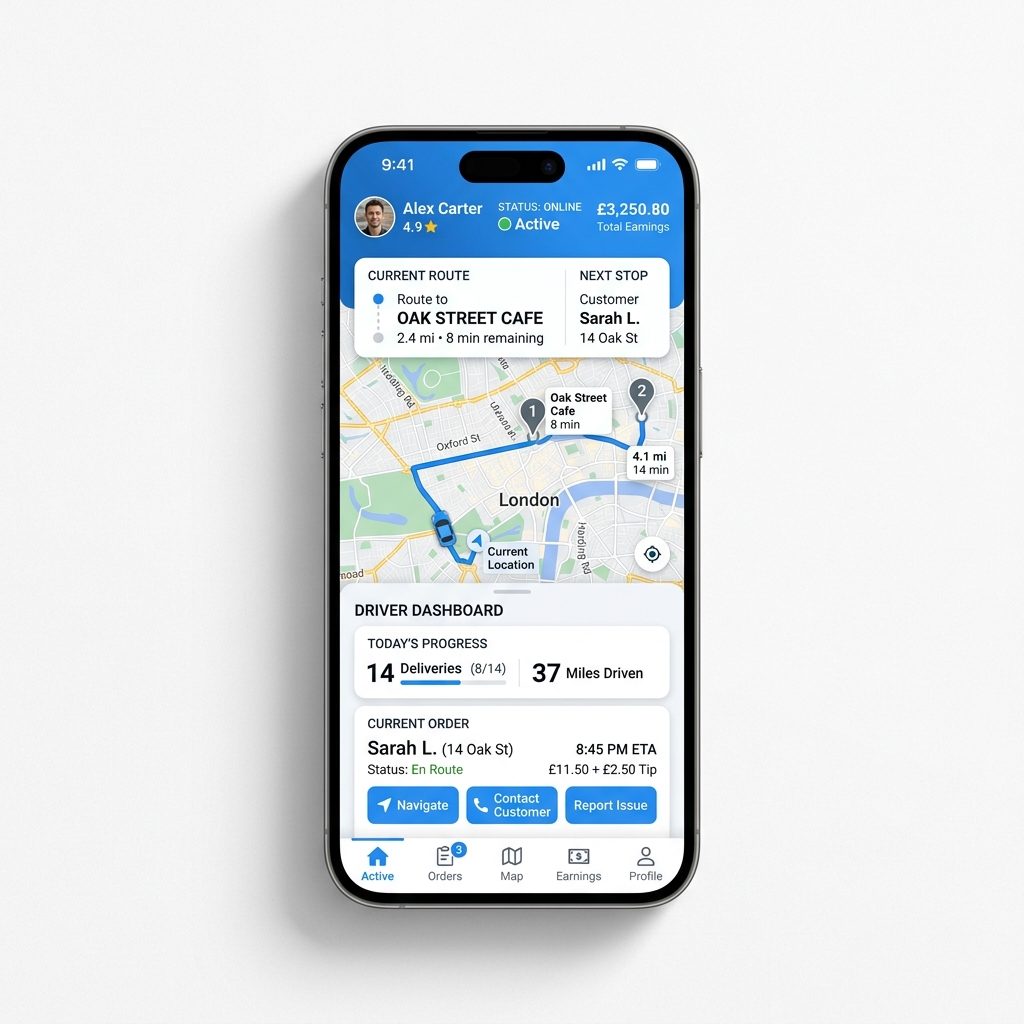 Delivery Partner App Mockup